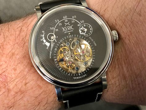 New Grail Watch: Xeric Xeriscope: An Amusing Piece of Junk - http://grail-watch.com/2018/04/25/xeric-xeriscope-an-amusing-piece-of-junk/ Xeric Watches, Open Heart, Skeleton Watch, Carousel, Vintage Watches, Jaeger Watch, Fashion Watches, Leather Watch