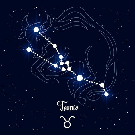 Taurus, constellation and zodiac sign on... | Premium Vector #Freepik #vector #zodiac-background #horoscope-background #zodiac-constellations #horoscope Zodiac Design Illustration, Taurus Star Constellation, Taurus Wallpaper, Zodiac Constellation Art, About Taurus, Taurus Star Sign, Constellation Zodiac Signs, Cosmic Universe, Taurus Art