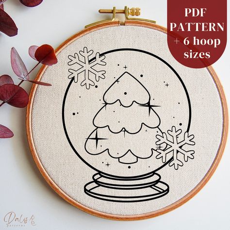 Winter Snow Globe Hand Embroidery PDF Pattern, Christmas Tree and Snowflakes, Christmas Embroidery Hoop Art Design, Needlepoint Beginners, Instant Download Digital File with 6 different size options is ready to download in our shop! Reverse images are also included. This product is an embroidery pattern file and ready to instantly download once your payment is confirmed. The pattern is for the hand embroidery and you may recreate it in any style you like. WHAT YOU WILL GET: * PDF templates with Christmas Embroidery Hoop, Hoop Art Design, Winter Snow Globe, Digital Embroidery Patterns, Pdf Templates, Embroidery Hoop Art, Christmas Embroidery, Snow Globe, Hoop Art