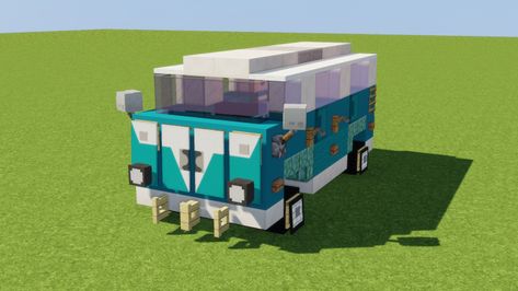 VW Bus Minecraft Project Minecraft Van Build, Minecraft Truck Build, Minecraft Camper Van, Minecraft Rv Camper, Minecraft Caravan, Minecraft Motorcycle, Minecraft Transportation, Minecraft Cars, Minecraft Vehicles