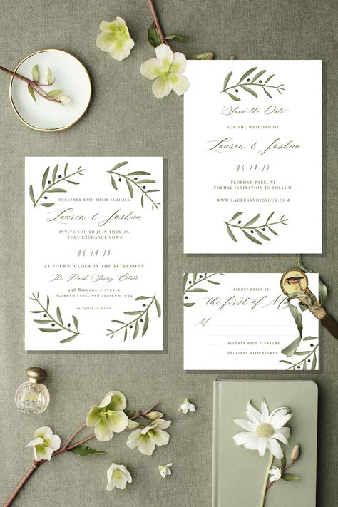 Our Tuscan inspired semi-custom invitation suite features watercolored illustrations of olive branches. It's the perfect match for a simple, elegant, and rustic spring or summer wedding. Tuscan Inspired Wedding Invitations, Italian Wedding Invitations, Olive Branch Wedding, Tuscan Inspired Wedding, Photoshoot Backdrops, Olive Branches, Tuscan Inspired, Greek Wedding, Wedding Sale