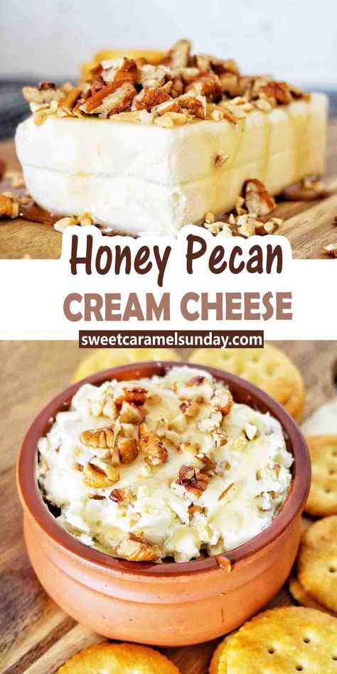 Honey Pecan Cream Cheese, Bagel Spread Recipes, Cream Cheese Delight, Spread For Bagels, Sweet Cream Cheese Dip, Cream Cheese Spread Recipes, Recipe Using Honey, Flavored Cream Cheeses, Cheese Spread Recipes