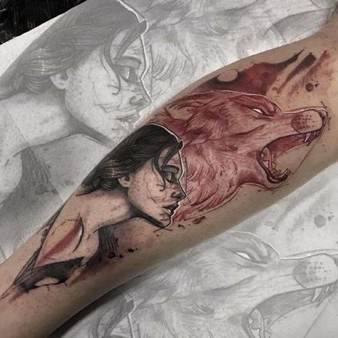 Tattoo Wolf Woman, Wolf Girl Tattoos, Wolf Woman, Master Tattoo, Tattoo Wolf, Model Tattoo, Shape Tattoo, Wolf Tattoo Design, She Wolf