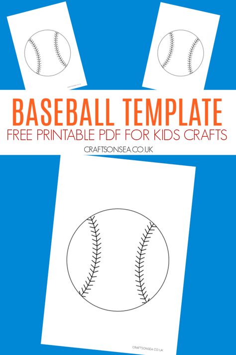 Baseball Template (FREE Printable) Baseball Template Free Printable, Baseball Template, Baseball Printables, Basketball Crafts, Bat Printable, Printable Baseball, Printable Sports, Template Free Printable, Baseball Crafts