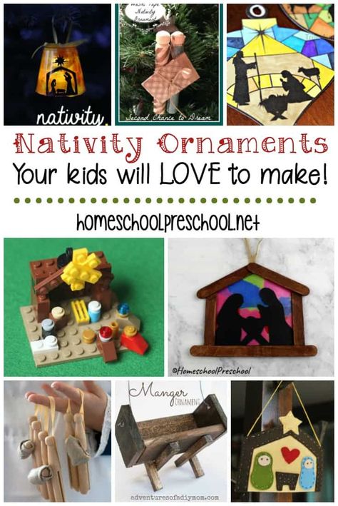 These simple and sweet kid-made nativity Christmas ornaments will look wonderful on your tree this year and for years to come! #nativitycrafts #kidmadeornaments #christmascraftsforkids Christmas Ornaments Kids Can Make, Christian Christmas Activities, Preschool Christmas Ornaments, Nativity Christmas Ornaments, Ornaments Kids Can Make, Christmas Ornaments Kids, Religious Christmas Crafts, Christian Christmas Crafts, Simple Nativity