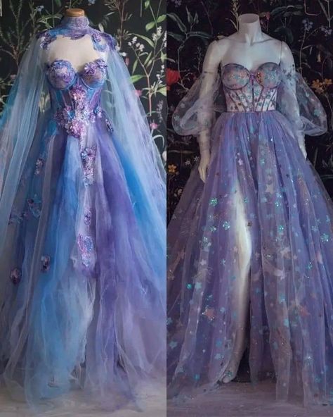 Fairy Prom Dress Fairytale, Purple Fairy Dress, Fairytale Prom, Fairytale Prom Dress, Butterfly Goddess, Drag Ideas, Fairytale Life, 18th Bday, Cosplay Inspo