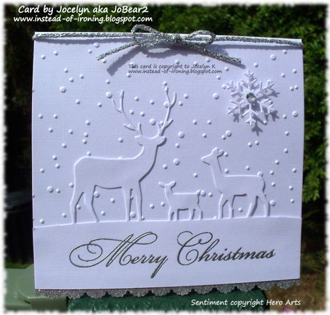 Deer Christmas Cards, Memory Box Cards, Reindeer Card, Stamped Christmas Cards, Simple Christmas Cards, Box Cards, Homemade Christmas Cards, Christmas Card Crafts, Club Card