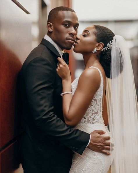 Black Bride And Groom, Natural Wedding Hairstyles, Big Energy, Wedding Portrait Poses, Groom Pictures, Caribbean Wedding, Wedding Court, Wedding Portfolio, Black Bridal