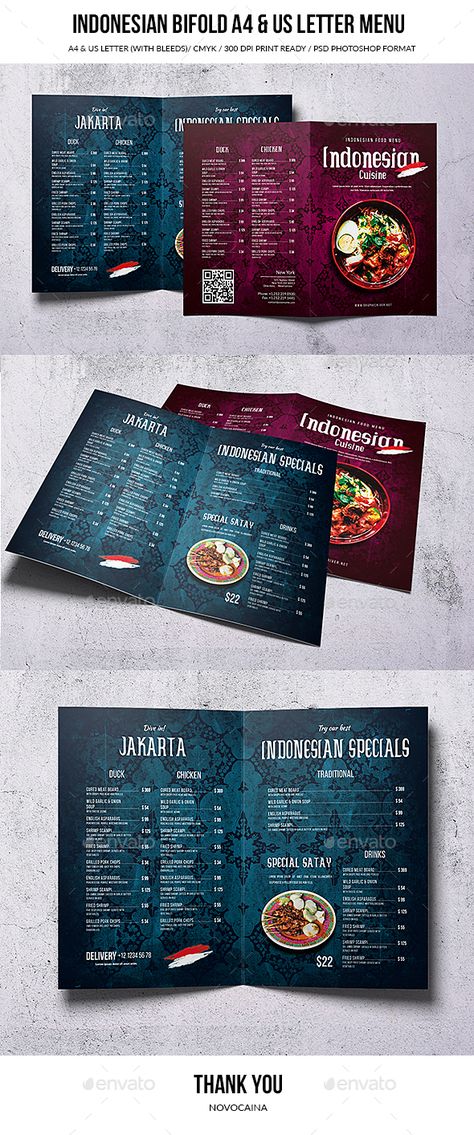 Indonesian Catering, Restaurant Ad, Menu Designs, Restaurant Flyer, Greek Restaurants, Indonesian Cuisine, Restaurant Catering, Food Menu Design, Menu Cover