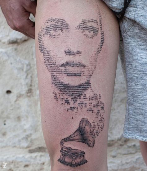 Invented in the 1970s, ASCII art is still popular in online chats, on forums and websites, but one insanely talented tattoo artist is able to ink stunning… Cyprus Tattoo, Tato Geometris, Font Tato, Professional Tattoo Kits, Tato Tradisional, Tattoo Lettering Alphabet, Tato Paha, Jagua Henna, Typewriter Art