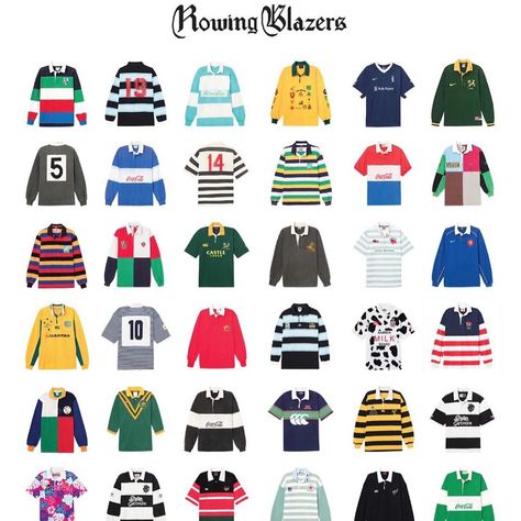 Vintage Rugby Shirt, Rugby Jersey Design, Rugby Vintage, 90s Sportswear, Rowing Blazers, Rugby Club, Ny Style, Polo Shirt Colors, Sports Club