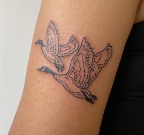 Duck Print Tattoo, Otis Redding Tattoo, Blue Herring Tattoo, Wild Goose Tattoo, Wild Geese Mary Oliver Tattoo, Goose Tattoo Simple, Ray Bradbury Tattoo, Waterfowl Tattoo, Canadian Goose Tattoo