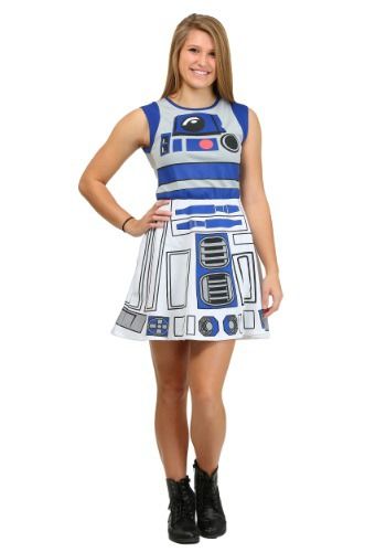 R2D2 Mesh Back Skater Dress #Sponsored #Mesh, #sponsored, #Dress, #Skater R2 D2 Costume, R2d2 Costume Women, Diy R2d2 Costume, Diy R2d2, R2d2 Costume, Pretty Woman Costume, Costumes For Work, Star Wars Dress, Diy Costumes Women