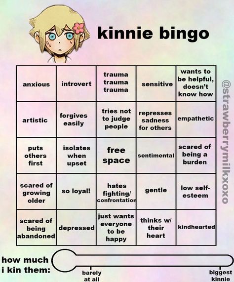 basil kinnie bingo from the game omori! Basil Kinnie Bingo, Basil Kinnie, Free Printable Bingo Cards, Free Bingo Cards, Kinnie Bingo, About Me Template, Bingo Template, Bingo Cards Printable, Bingo Board