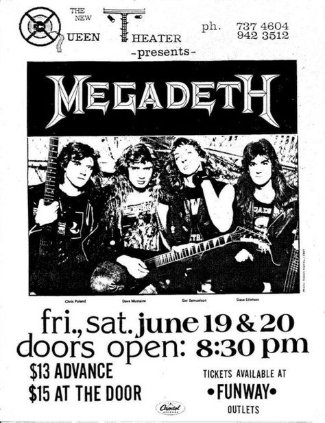 Heavy metal old school Megadeth Poster, Rock Band Posters, Doom Metal, Band Poster, Metal Albums, Band Wallpapers, Poster Room, Heavy Metal Music, Thrash Metal