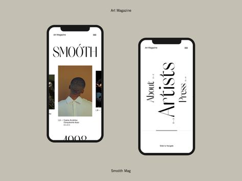 Smoóth Mag — Mobile 001 by Rron Berisha on Dribbble White Layout, Mobile Website Design, Fit App, Nike Off White, Photo Sharing App, Mobile App Design Inspiration, Mobile Web Design, Digital Designer, 카드 디자인