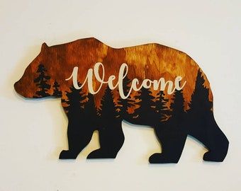 Bear Signs, Bear Paintings, Wooden Bear, Bear Crafts, Wood Animal, Wooden Pallet Projects, Christmas Wood Crafts, Cute Animals Images, Metal Projects