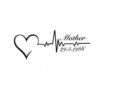 Tattoo Ideas For Mama, Heat Beat Tattoo, Hart Beat Tattoo, Heart Beat Tattoo With Name, Heart Beat Tattoo Design, Mam Tattoo, Heart Beat Tattoo, Heartbeat Tattoo Design, Blessed Tattoos