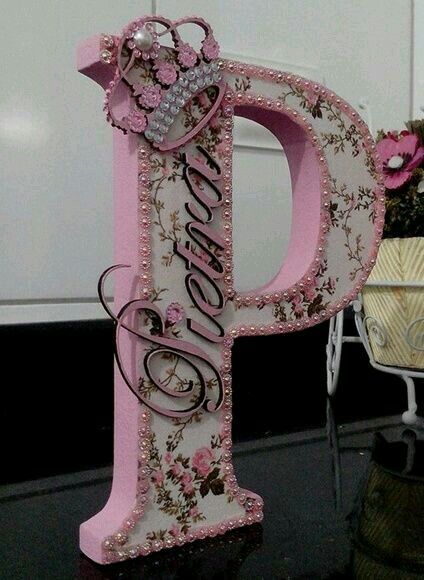 The Letter P, Alfabet Letters, Letter Decor, Dekor Diy, Diy Letters, Flower Letters, Letter A Crafts, Letter P, Floral Letters