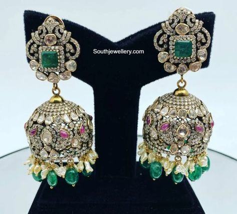 Jewel Drawing, Victorian Style Jewelry, Diamond Chandelier Earrings, Beaded Necklace Designs, Indian Jewellery Design, Emerald Bead, Diamond Jewel, Baby Videos, India Jewelry