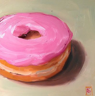 Kelley MacDonald's Daily Paintings: In The Pink, 6x6 Inch Oil Painting of a Donut by Kelley MacDonald Oil Painting Inspiration, Food Painting, Oil Pastel Art, Daily Painting, Beginner Painting, Pastel Art, Painting Art Projects, Oil Painting Abstract, Art Plastique