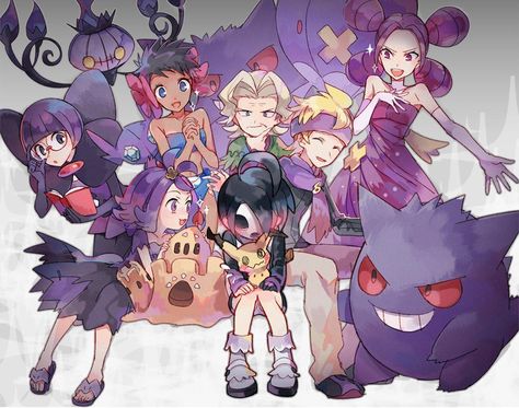 Ghost type trainers Pokemon Gym Leaders, Ghost Type Pokemon, Pokemon Gym, Pokemon Team, Ghost Pokemon, Mega Pokemon, Ghost Type, Pokemon Red, Gym Leaders