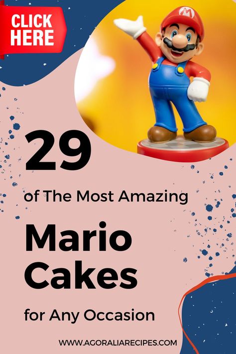 Do you know a Super Mario Bros fan, or are you a fan yourself who wants to make your own Mario Cake? Then look no further because our list has some of the most amazing ideas to inspire you to get creative and create your own Super Mario cake! We have multi-tiered cakes and three-dimensional cakes for those who want a challenge. For those of you who are beginner bakers, we also save some simple recipes that you can easily follow. Mario Cake Ideas, Mario Kart Cake, Mario Birthday Cake, Mario Bros Cake, Mario Hat, Mario Video Game, Bike Cakes, Super Mario Cake, Lego Mario