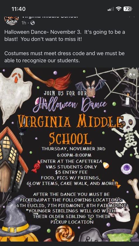 A dance for VMS School Halloween Dance, Middle School Dance, Halloween Dance, School Halloween, Cake Walk, School Dance, Student Council, Halloween School, Google Slides