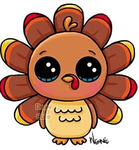 Turkey Thanksgiving Drawings, Turkey Drawing, Images Kawaii, Cute Animal Drawings Kawaii, Kawaii Doodles, Cute Kawaii Drawings, Dibujos Cute, Kawaii Animals, Cute Easy Drawings