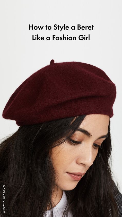 How to wear a beret How To Style A Beret, Beret Hat Outfit, Hat With Short Hair, Beret Outfits, Barret Hat, How To Wear A Beret, Hats For Short Hair, Beret Outfit, Slouchy Beret