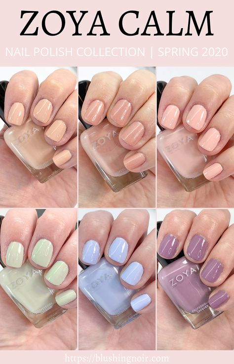 Zoya CALM Nail Polish Collection Swatches & Review | Spring 2020 Zoya Nail Polish Swatches, Nail Polish Hacks, Spring Nail Polish, Natural Nail Polish, Nail Polish Storage, Spa Night, Zoya Nail, Diy Nail Polish, Zoya Nail Polish