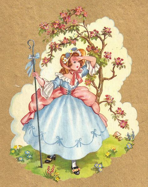 Spring Illustration, Little Bo Peep, Story Books, Bo Peep, Mother Goose, Fairytale Art, Childrens Stories, Nursery Rhyme, Vintage Children's Books