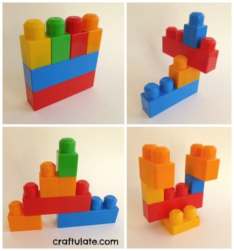 Copying Patterns with Building Blocks Megabloks Ideas Building, Mega Blocks Building Ideas, Mega Blocks Ideas, Building Blocks Design, Blocks Preschool, Used Legos, Blocks For Toddlers, Big Lego, Mega Blocks