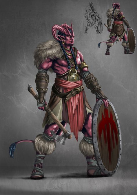 Tiefling Barbarian, Barbarian Dnd, Dungeons And Dragons Races, Epic Characters, Heroic Fantasy, Fantasy Races, Dungeons And Dragons Characters, Concept Art Character, D&d Dungeons And Dragons