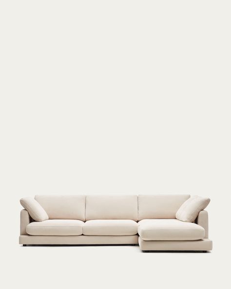 Lisbon Apartment, Corner Sofa Chaise, Sofa Beige, Seat Foam, Beige Sofa, Corner House, Upholstered Fabric, Kave Home, Fabric Seat