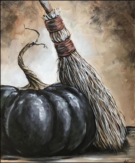 Virtual Paint and Sip - Feeling Witchy | Pottery Factory – Brookfield Halloween Canvas Paintings, Witch Painting, Fall Canvas Painting, Fall Canvas, Halloween Artwork, A Broom, Holiday Painting, Pumpkin Art, Halloween Painting