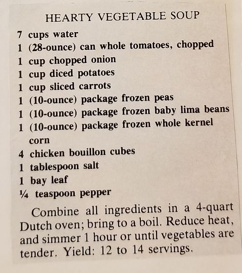 Vintage Soup Recipes, Hearty Vegetable Soup, Soups Stews Chilis, Vegetable Soup Recipe, Comfort Soup Recipes, Veg Soup, Homemade Soup Recipe, Chili Soup, Delicious Soup Recipes