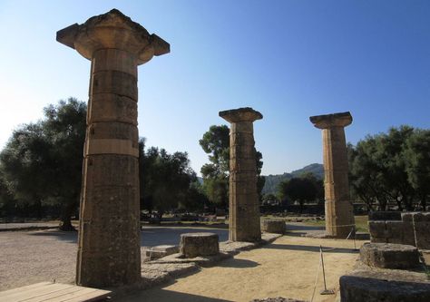 Temple of Hera at Olympia Artemis Temple, Temple Of Hera Olympia, Temple Of Olympian Zeus, Herods Temple, Bhoramdeo Temple, Olympic Flame, Ancient Maya, Greek Temple, Inca Empire