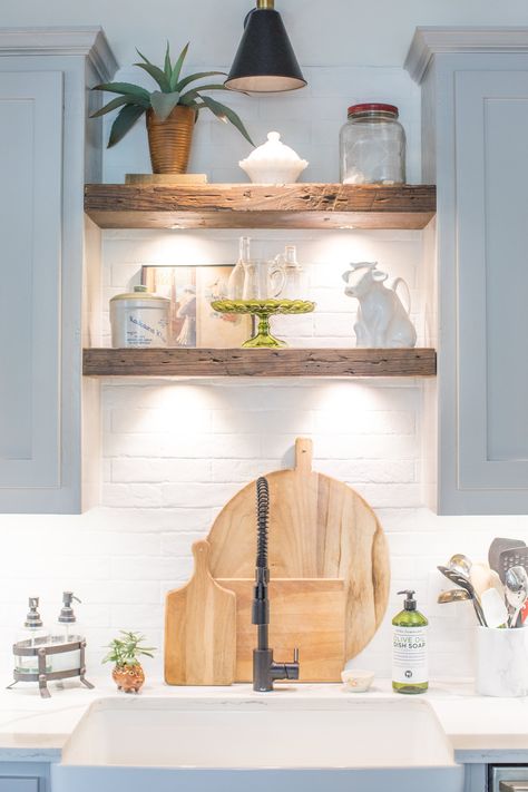 Shelves Above Sink, Shelf Over Sink, Above Kitchen Sink, Above Sink, Reclaimed Wood Floating Shelves, Wood Floating Shelf, Sink Decor, Pine Shelves, Floating Shelves Kitchen