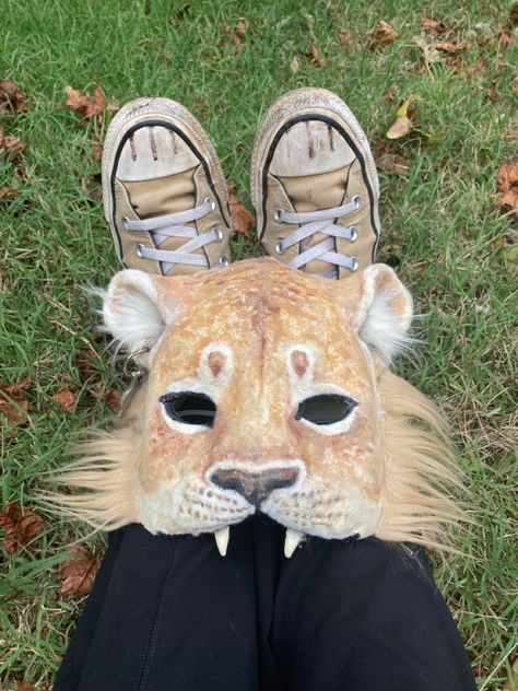 Lion.therian on TikTok Lion Therian Mask, Halloween Therian Mask, Therian Dog Mask, Therian Mask For Sale, Orange Cat Therian Mask, Lion Mask, Cat Mask, Cool Masks, Fnaf Funny