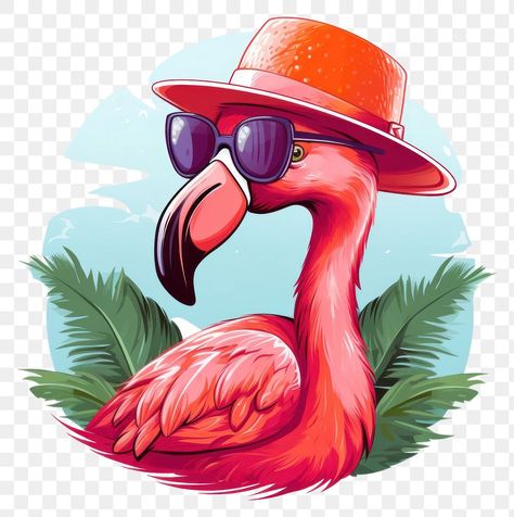 Golf Mural, Flamingo Sunglasses, Sunglasses Cartoon, Flamingo Drawing, Cartoon Flamingo, Vacation Sunglasses, Black Flamingo, Flamingo Vector, Flamingo Art Print