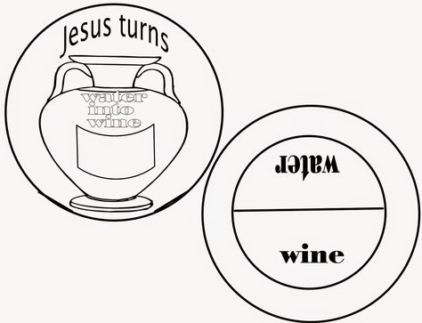 Sunday School Fun: The First Miracle- Jesus turns water into wine! Jesus Miracles Crafts, Jesus Turns Water Into Wine, Childrens Ministry Crafts, Jesus Miracles, Bible Crafts Sunday School, Sunday School Projects, Preschool Bible Lessons, Miracles Of Jesus, Children's Church Crafts