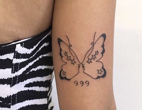 Angel Number Tattoo, Number Tattoo, Polynesian Tattoos, Back Of Shoulder Tattoo, Inspiration Tattoos, Geometric Tattoos, Butterfly Tattoos, 3d Tattoos, Dainty Tattoos