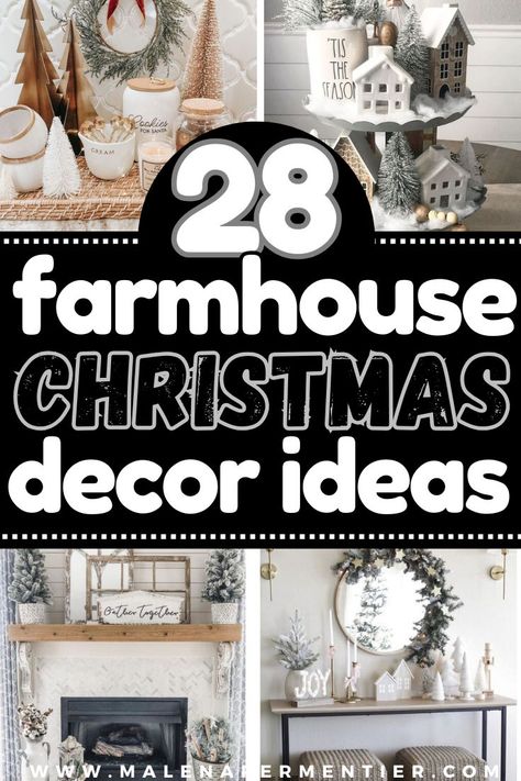 farmhouse christmas decor ideas Farmhouse Christmas Inspiration, Farmhouse Christmas Decor Kitchen, Cozy Farmhouse Christmas, Reclaimed Wood Mantel, Farmhouse Christmas Decor Ideas, Wood Mantel, Christmas Decorations Apartment, Plaid Blankets, Galvanized Buckets