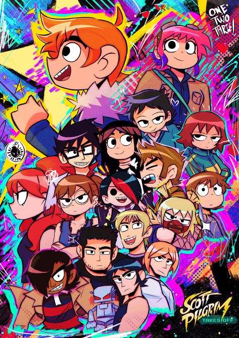 Scott Pilgrim Fanart Art, Scott Pilgrim Character Design, Scott Pilgrim Official Art, Scott Pilgrim Christmas, Scott Pilgrim Takes Off Wallpaper, Scott Pilgrim Comic Icons, Scott Pilgrim Wallpaper Iphone, Scott Pilgrim Art Style, Scott Pilgrim Characters