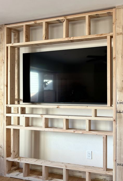 Diy Electric Fireplace, Tv Mounted, Electric Fireplace Wall, Built In Electric Fireplace, Fireplace Frame, Build A Fireplace, Fireplace Tv Wall, Fireplace Built Ins, Budget Kitchen