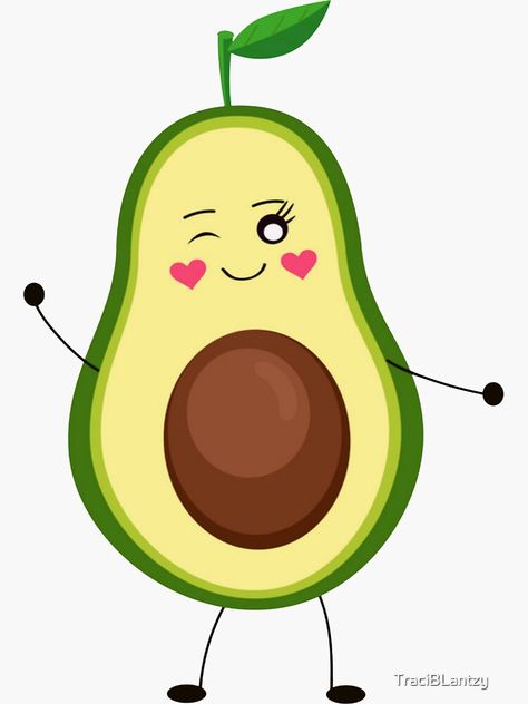 Pegatina «pegatina lindo aguacate» de TraciBLantzy | Redbubble Art With Hearts, Baby Dedication Cake, Avocado Tattoo, Avocado Painting, Avocado Cartoon, Avocado Art, Emoji Drawings, Food Drawings, Cute Avocado