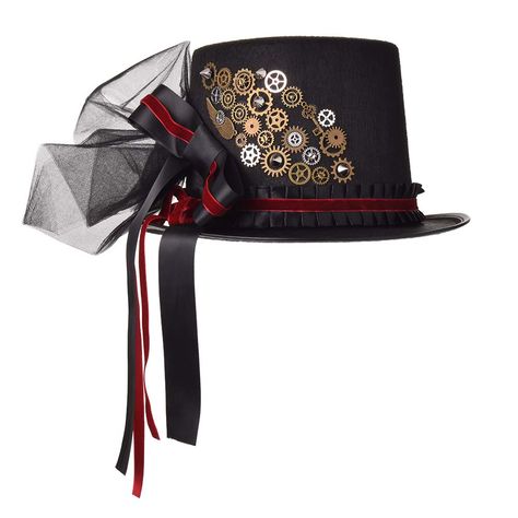 PRICES MAY VARY. Material: thick felt Head circumference 58cm-60cm Steampunk top hat, gears, feather, red rose accessories The goggle is removable and can be wear, strap adjustable Steampunk hats for men women black, top hats for women, gothic top hat, steampunk hat with goggles Perfect for gothic steampunk, victorian accessory, renaissance costume, Masquerade Costume Party, Mardi Gras Carnival Top Hats For Women, Halloween Costume Hats, Punk Top, Hat Cosplay, Black Steampunk, Steampunk Top, Victorian Accessories, Steampunk Top Hat, Halloween Hat