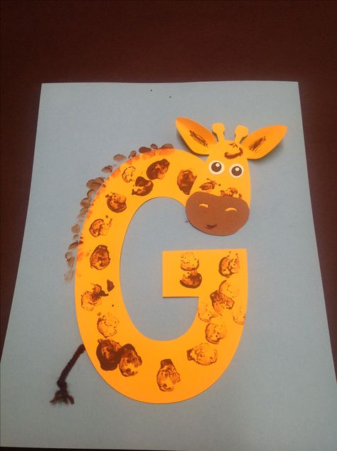 Letter G Giraffe Craft, G For Giraffe Craft, Preschool Letter G, G Is For Giraffe, Gorilla Craft, Giraffe Crafts, Letter Craft, School Art Activities, Preschool Letter