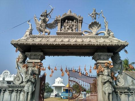 Temple Gate Design, Big Temple, Cement Work, Temple Drawing, Durga Mata, Ganesha Drawing, Indian Temple Architecture, Diy Water Fountain, Lord Rama Images